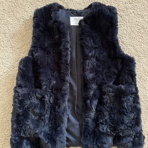 Zara Kids Gray/blue tint Faux Fur Vest